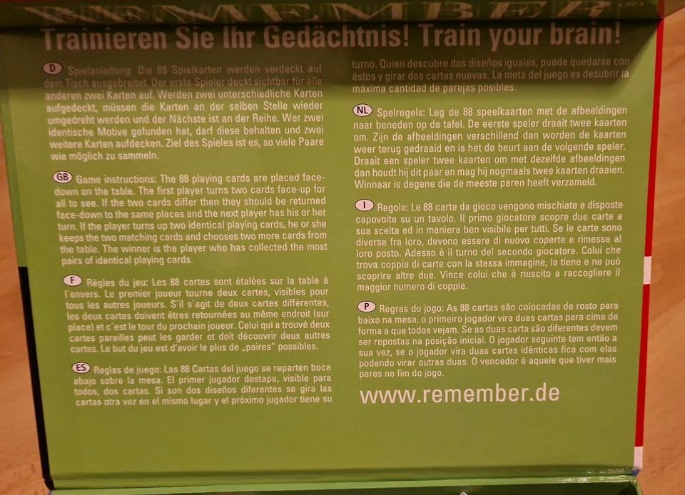 Remember Signale Memory, Gädehnisspiel in Hamburg