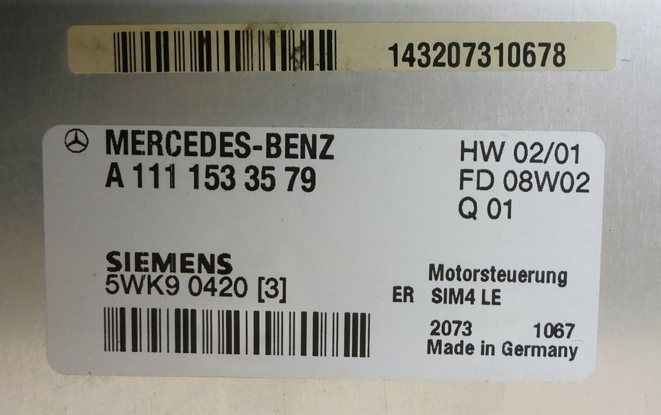 Motor Steuergerät A1111533579 MERCEDES CLK (A208) 200 Kompressor in Mühlacker