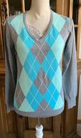 Pulli Pullover Montego Rauten Strickpullover V-Ausschnitt Türkis Nordrhein-Westfalen - Hilden Vorschau