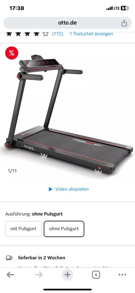 Laufband nur 19 cm flach in Greppin