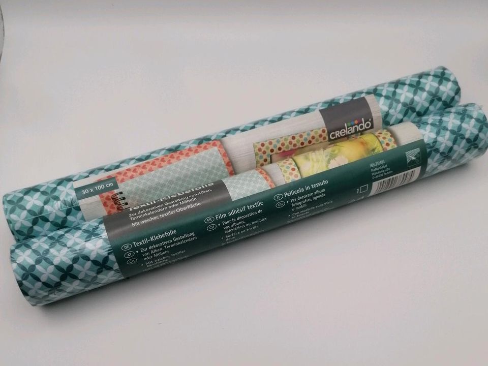 Textil Klebefolie türkis/petrol gemustert von Crelando  30x100 cm in Niederkassel