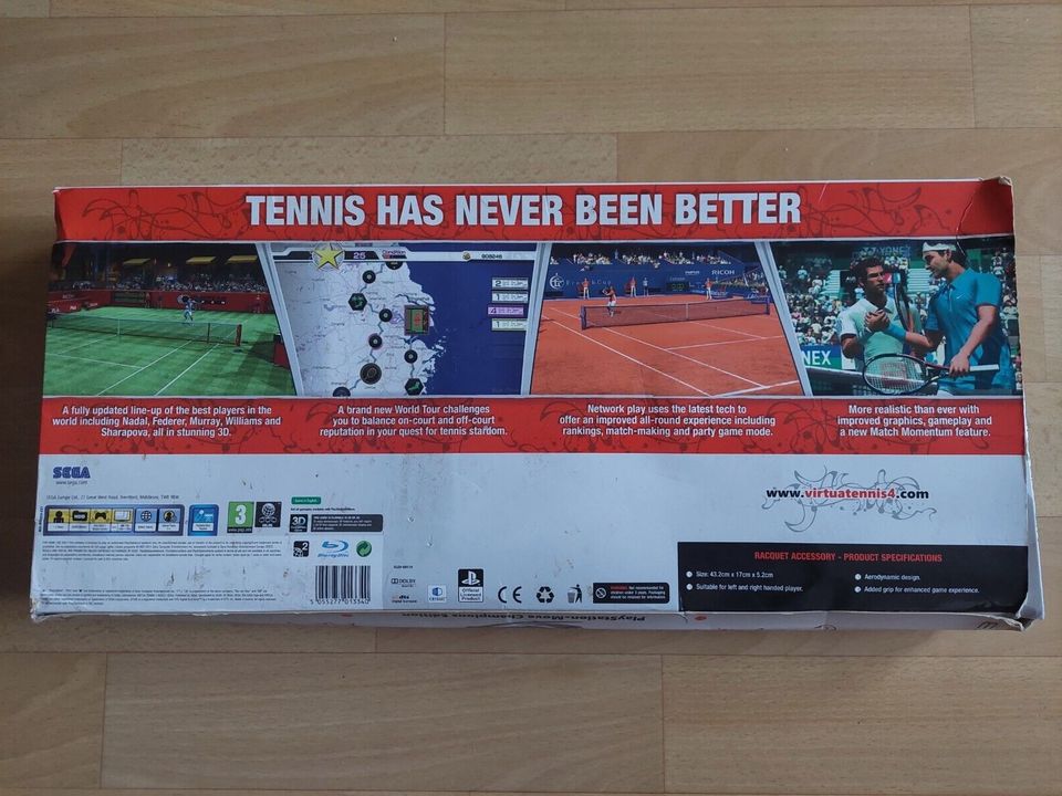 Virtua Tennis 4 + Tennisschläge (Sony PlayStation 3 PS3, 2011) in Trier
