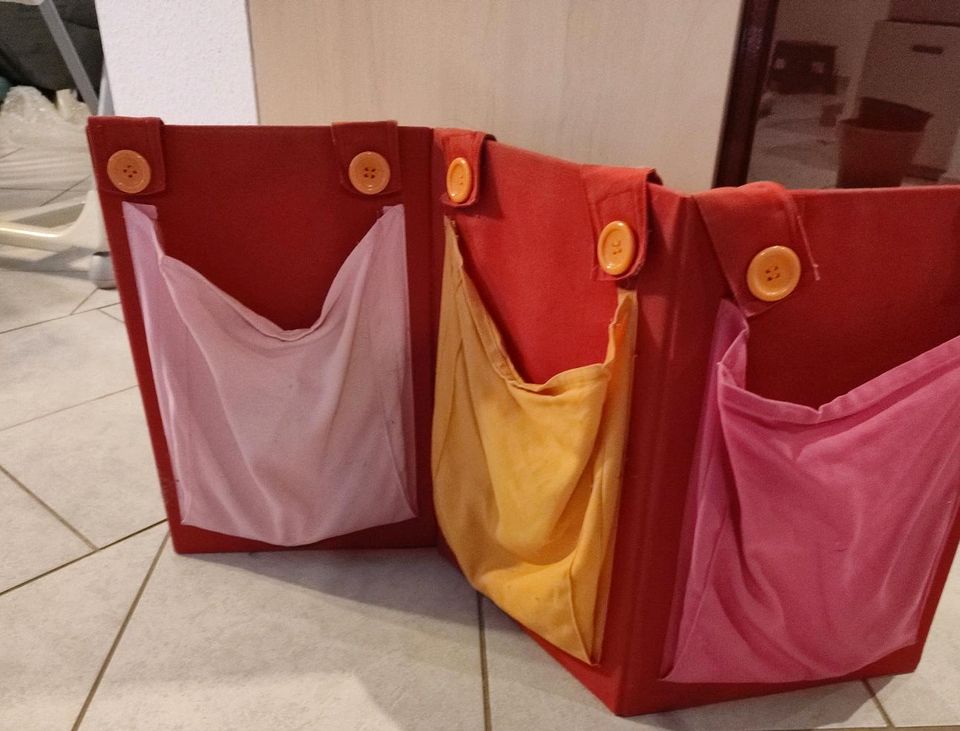 Betttasche rot rosa gelb für Hochbett Gitterbett FLEXA in Südharz