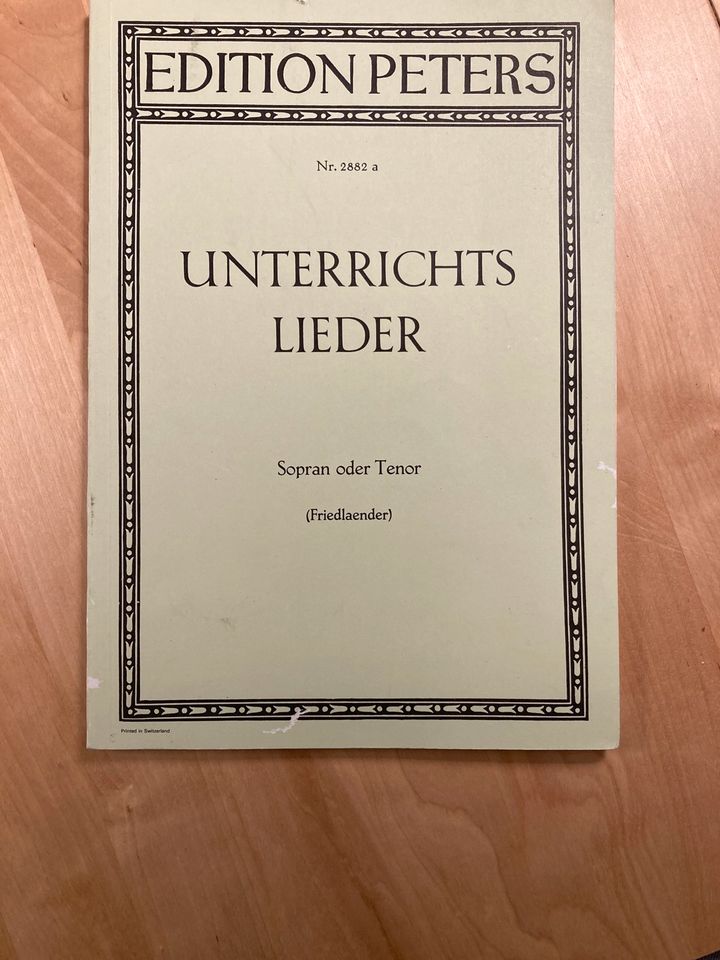 EDITION PETER Nr. 2882a Unterrichtslieder - Sopran oder Tenor in Planegg