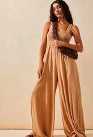 Free People Homecoming Overall Jumpsuit Wide Leg Boho Xs Peach Baden-Württemberg - Durmersheim Vorschau