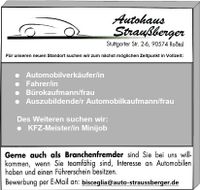 Automobilverkäufer/in Fahrer/in Bürokaufmann/frau gesucht Bayern - Roßtal Vorschau