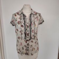 Vintage Retro Bluse gr S 36 38 Blumen transparent bügelfrei Nordrhein-Westfalen - Heinsberg Vorschau