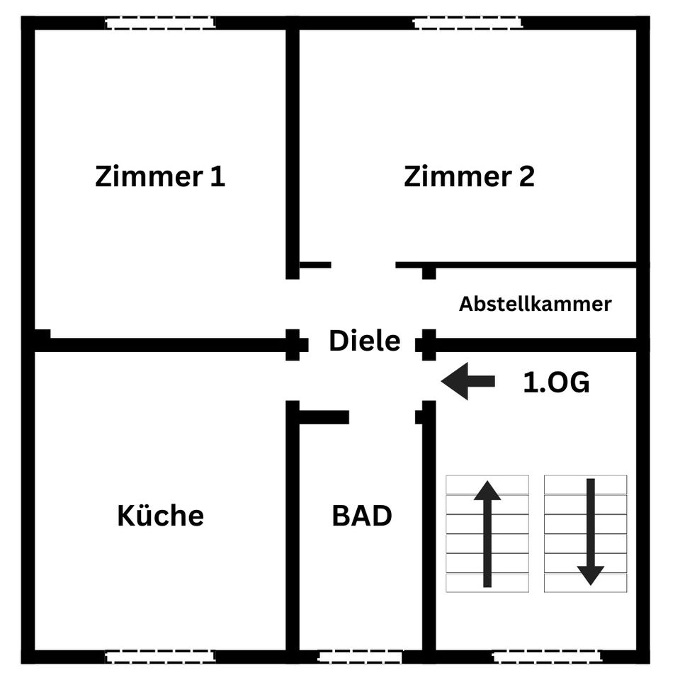 2,5 Zimmer Wohnung nähe Altmarkt in Duisburg Alt-Hamborn in Duisburg