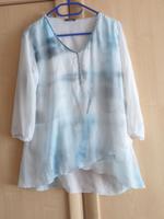 BIBA -BLUSE/TUNIKA LAGENLOOK 36 WEISS/BLAU CHIFFON/VISKOSE,PERLEN Nordrhein-Westfalen - Moers Vorschau