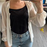 Bluse, weiss, creme, Hemd, vintage, mit glitzer Hessen - Hanau Vorschau