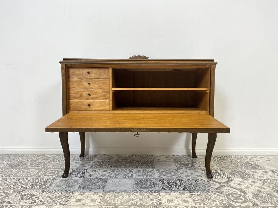 WMK Wunderschöne und sehr gut erhaltene schwedische Jugendstil Anrichte aus vollem Eichenholz mit Schubladen # Kommode Wäschekommode Schrank Sideboard Flurkommode Flurschrank Konsole Antik Vintage in Berlin