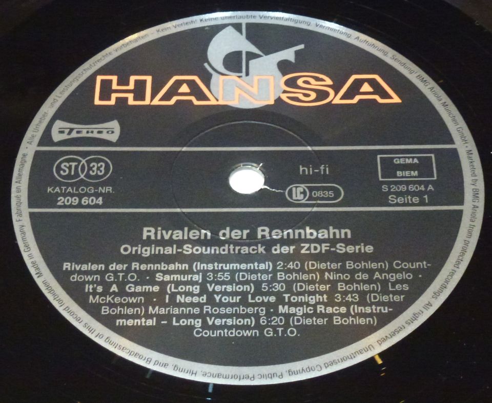 Rivalen der Rennbahn Ariola D 630 LP Platte Schallplatte Vinyl in Berlin