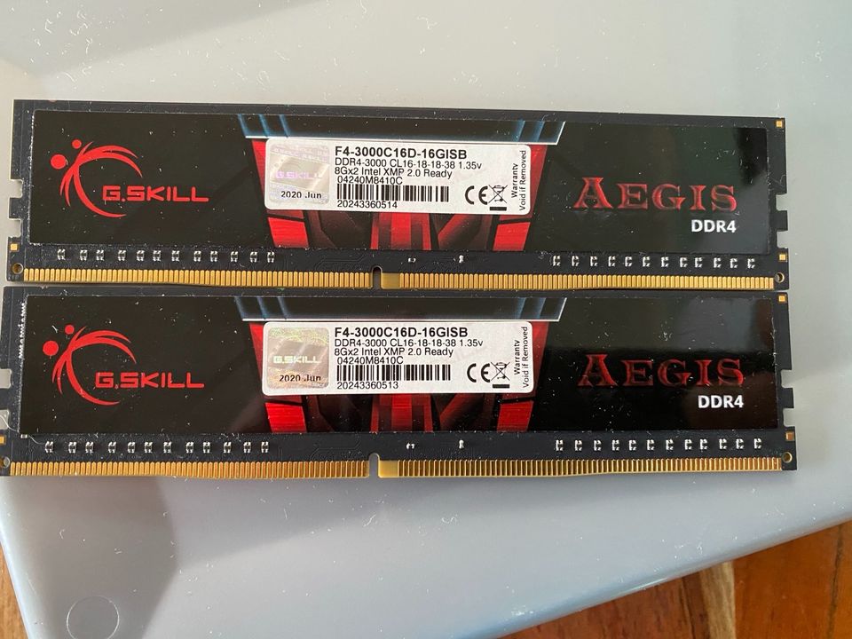 G.Skill DIMM 16GB DDR4-3000(2x8GB) Dual-Kit Arbeitsspeicher in Tübingen