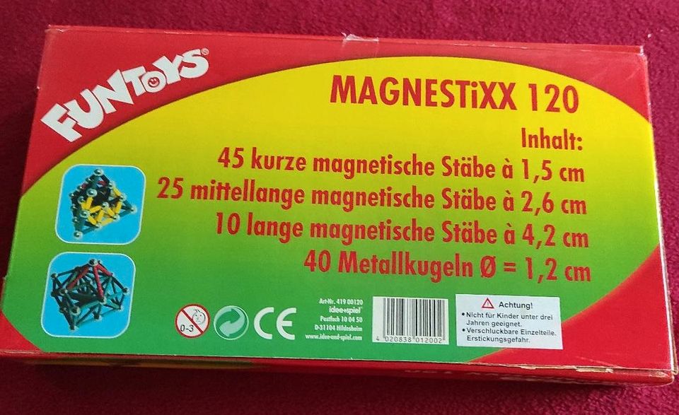 Magnetbausatz Stäbe, beliebig kombinierbar 120Teile in Grebenhain