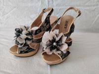 High Heels beige/schwarz spitzentüll Bayern - Effeltrich Vorschau