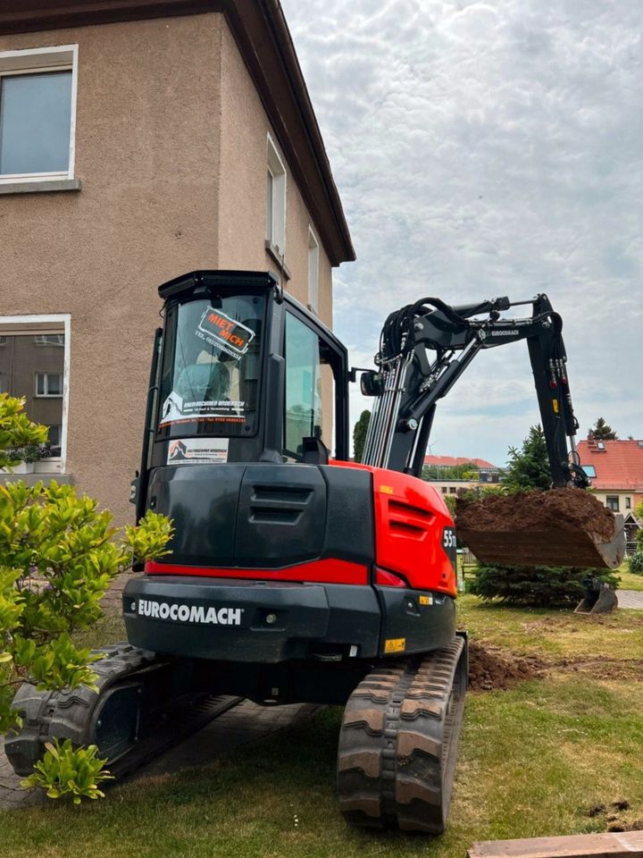 Vermietung Minibagger Eurocomach 55TR Bagger Mieten 5,3T in Ponitz