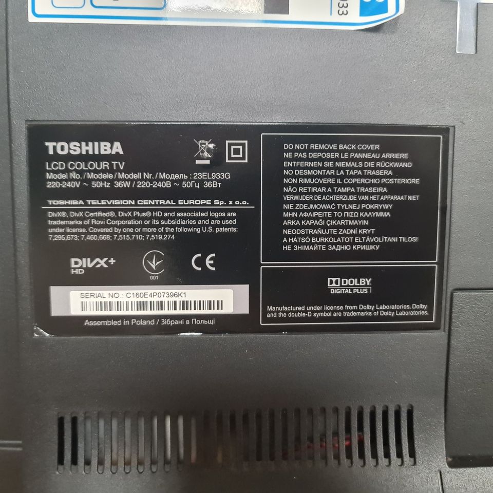 Fernseher TV LED Flachbild Toshiba 23EL933G in Kelkheim