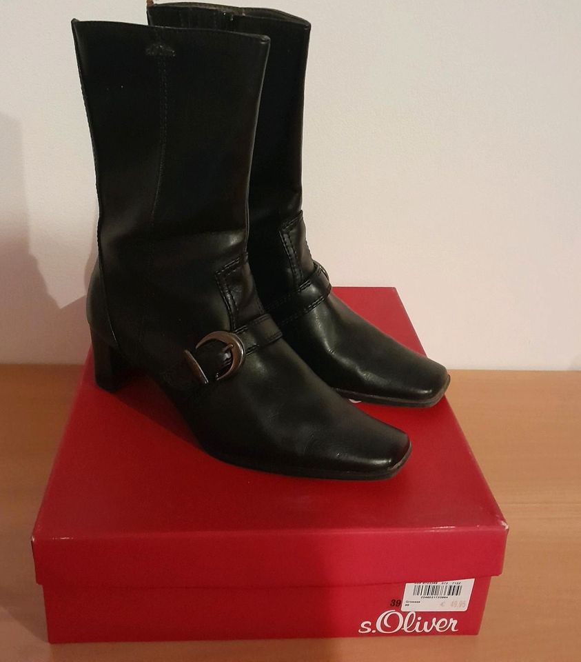 Stiefeletten schwarz "S.Oliver" Größe 39 in Wallichen