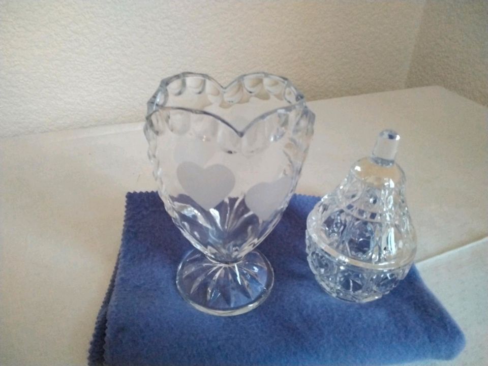 Süße Vase und Schatulle/ Dose Bleikristall Vintage Retro in Attendorn