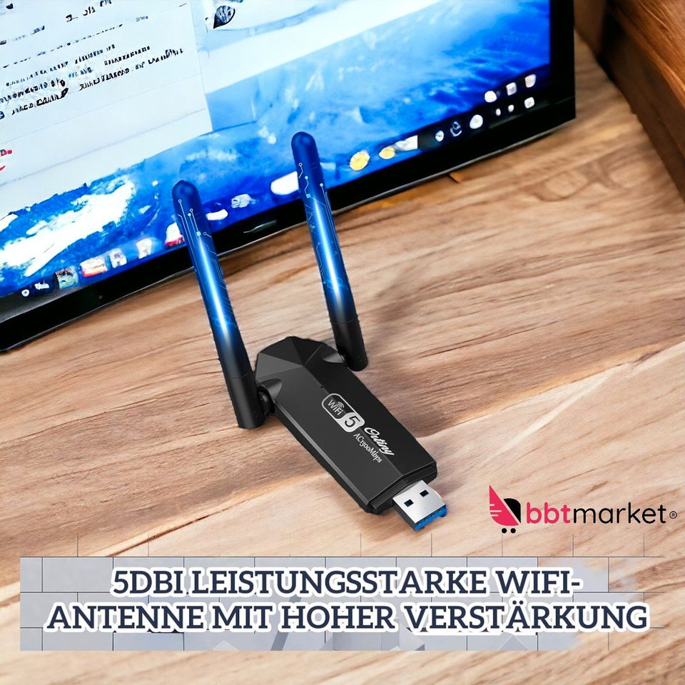 WLAN Antenne WLAN Stick für PC 1300Mbps USB 3.0 WİFİ Adapter in Berlin