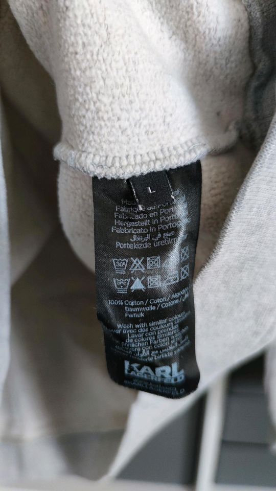 Karl Lagerfeld Sweatshirt Pullover Grau weiß L 40 in Krefeld