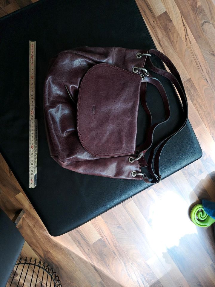 Cinque Lederhandtasche rotbraun vintage in Düsseldorf