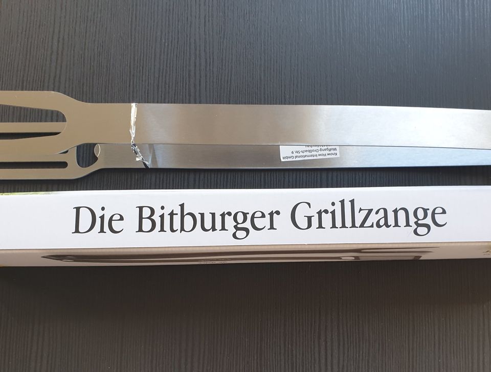Bitburger Grillzange, Edelstahl, ca. 40 cm, neu in OVP in Dillingen (Saar)