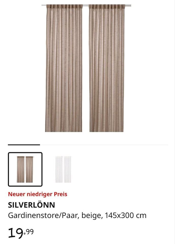 IKEA Silverlönn Vorhänge Gardinen 1 Paar Beige NEU in Berlin