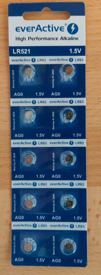 Knopfzellen 10 Stück LR521  AG0 bis 01/29 Batterienneu in Essen