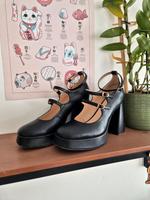 Absatzschuhe Blockabsatz Riemchen schwarz Sachsen-Anhalt - Halle Vorschau