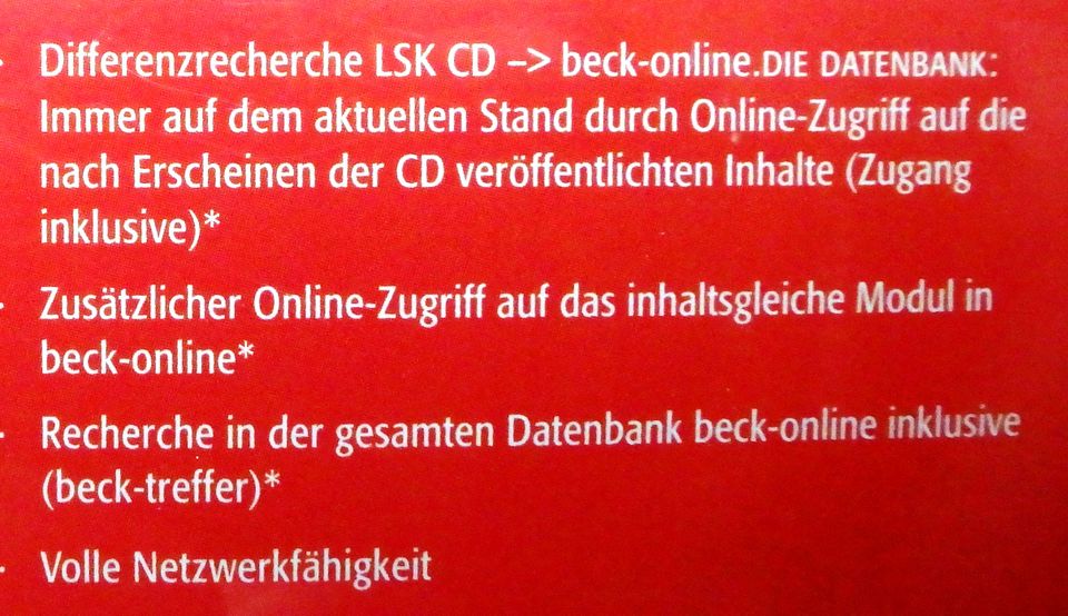 LSK CD Beck Recherche – Die Leitsatzkartei des deutschen Rechts in Heidelberg