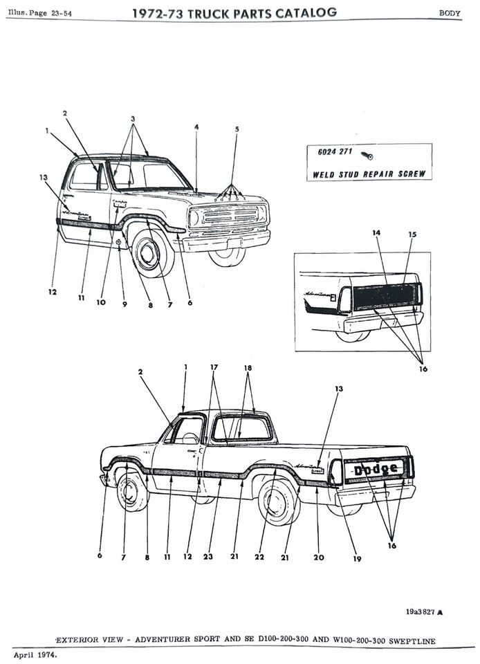 Dodge Truck 72-73 Zierleiste Moulding 3837941 / 3837942 in Oranienburg