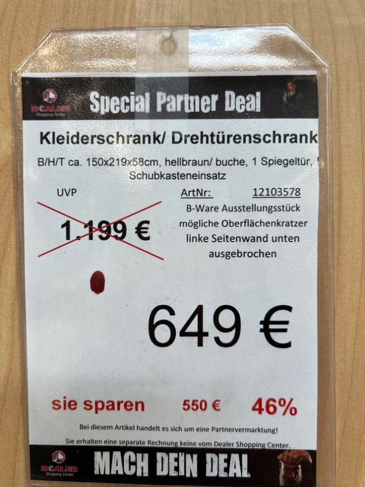 Kleiderschrank / Schrank / Drehtürenschrank statt 1199€ in Zeitz