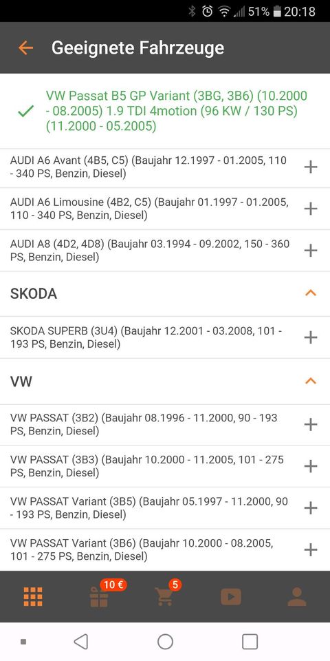 Querlenker/Lenker VA vorne unten Passat 3B/3BG Audi A4/ A6/ A8 in Hintertiefenbach