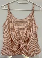 Croptop weiß rosa Größe S 36 Only Knoten gestreift Crop Top Wiesbaden - Delkenheim Vorschau
