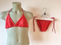 Bikini Set Oberteil Hose rot Design Stern weiß zum Schnüren 152 Bayern - Ustersbach Vorschau