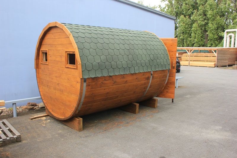 Fass-Sauna aus Sibirische Zeder Ø220x300cm Sauna Holz- oder Elektro-Ofen Fasssauna in Essen