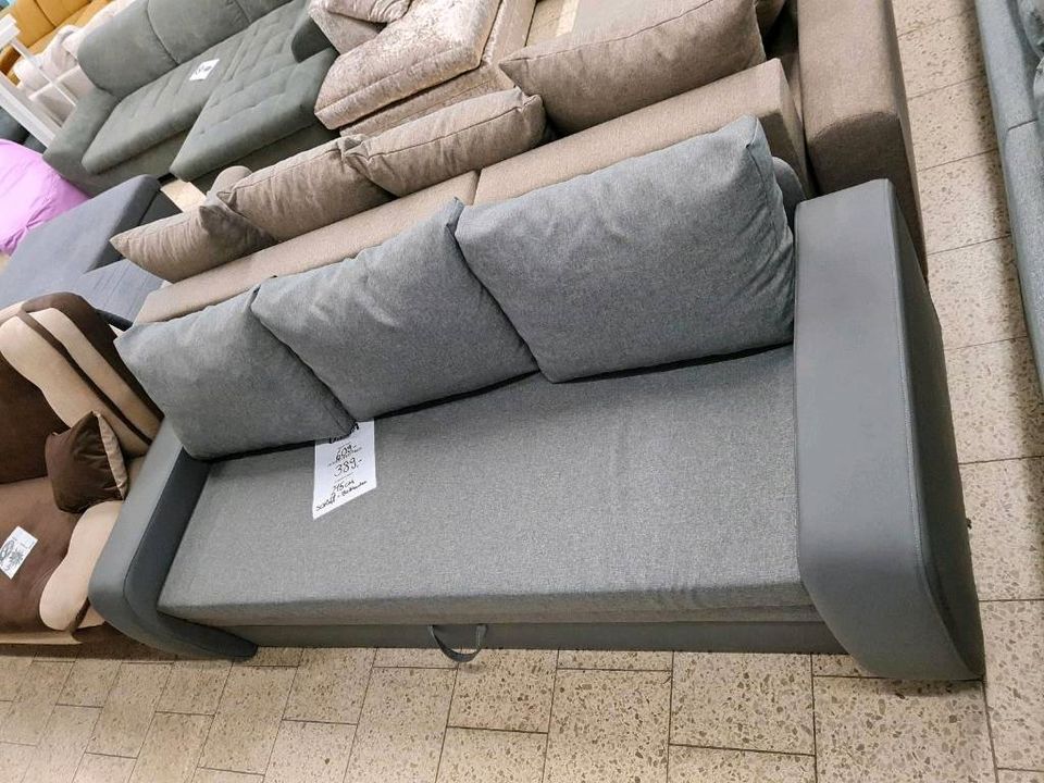 Sofa Couch Schlafsofa Klappsofa Bettkasten 3Sitzer Möbel UVP 609€ in Herbstein