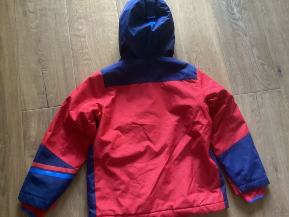 Gefütterte Herbstjacke Anorak rot blau  Gr. 128 134 Lands End in Renningen