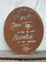 Spruchschild ~ Edelrost ~ *Jeder Tag...* ~ Gartendeko ~ NEU! Hessen - Schaafheim Vorschau