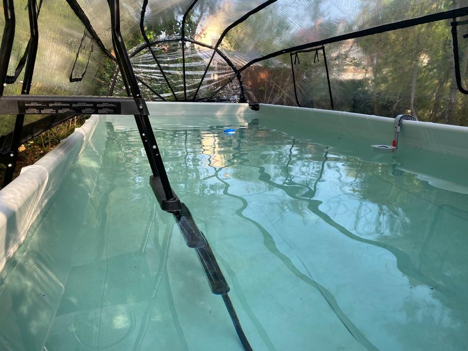 EXIT Pool Schwarz 540x250x122cm mit Pumpe + Abdeckung + Zubehör in Kleinmachnow