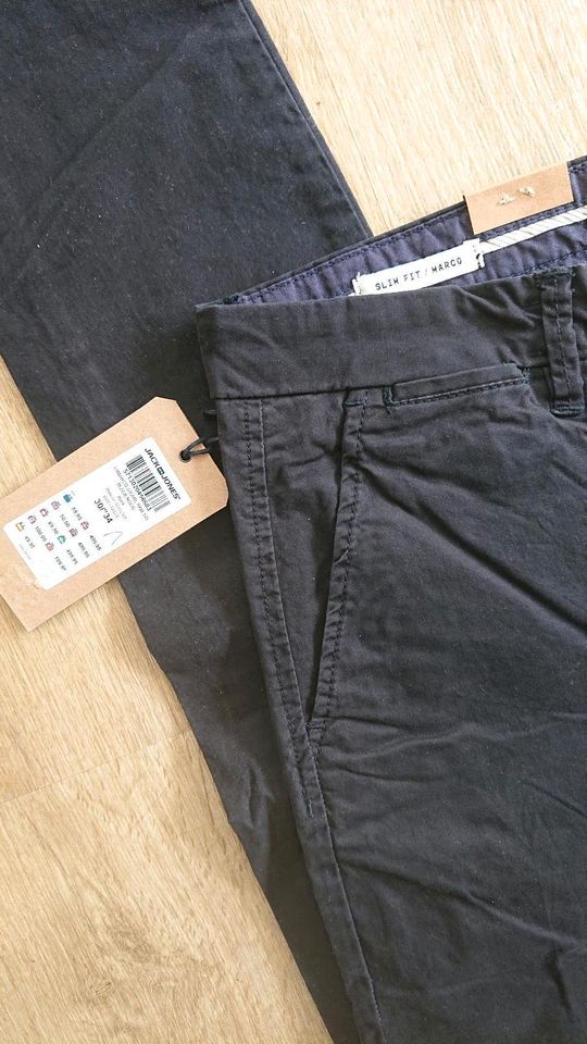 NEU! JACK & JONES ☀️Herren Chino Hose Gr 30/34 slim schwarz in Harsum