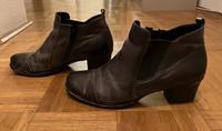 Lederstiefel mit leichtem Absatz, braun, Gummieinsatz/Reissversc. Baden-Württemberg - Mannheim Vorschau