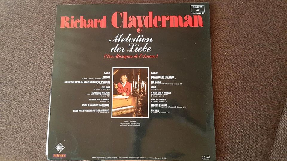 Richard Clayderman- Melodie der Liebe, Telefunken, LP, Vinyl in Much