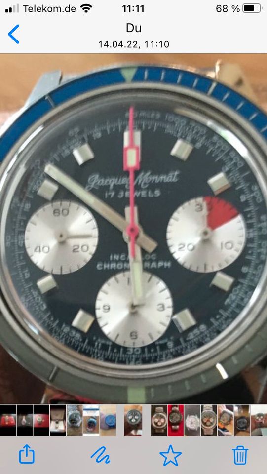 Jacques Monnat Chronograph NOS 70er Jahre in Fürth