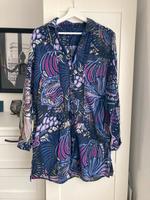 Comma Bluse Kleid Tunika blau bunt Blumen Palmen Muster Niedersachsen - Rieste Vorschau