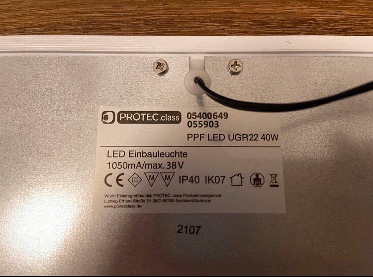 2 Einbauleuchten PPF LED UGR22 40W in Chemnitz