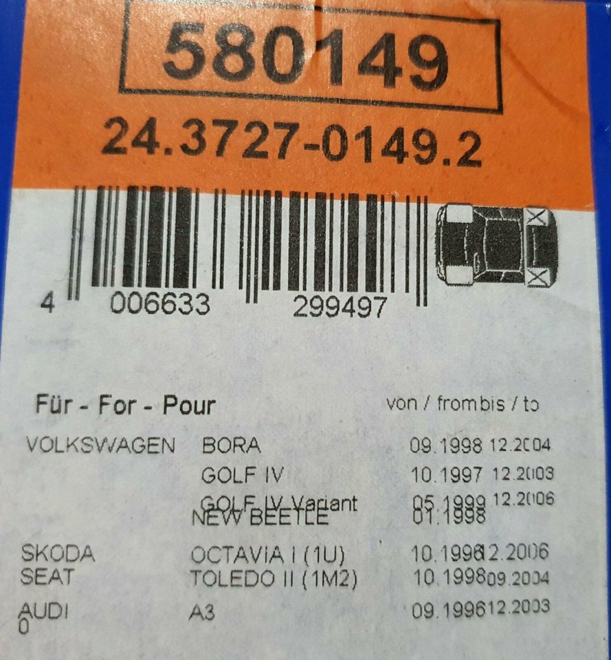 2x Handbremsseil ATE 580149 für VW Skoda Seat Audi, NEU + OVP ! in Karlsruhe