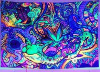 UV/Schwarzlicht Wandtuch "Trippy Jungle" in 100x75cm, Wandteppich Bayern - Straubing Vorschau