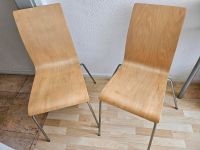 2 X einfache Holzstühle mit Metallbeine Holz Stuhl Düsseldorf - Flingern Nord Vorschau